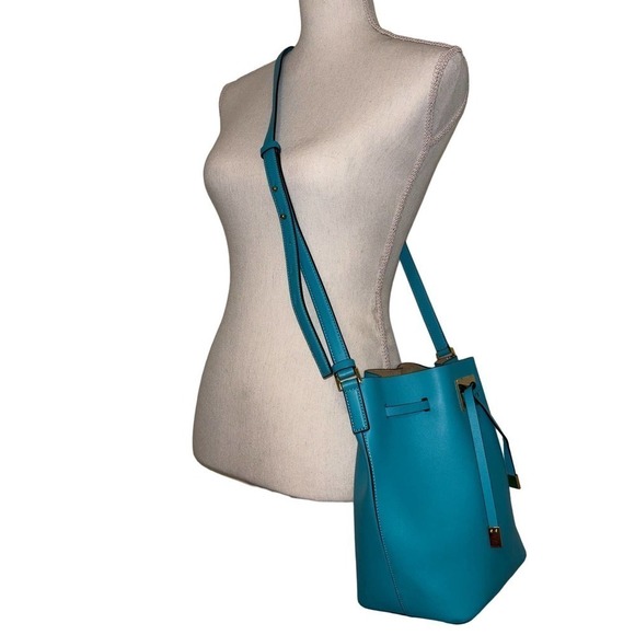 Michael Kors COLLECTION Turquoise Teal Bucket Bag - Picture 2 of 10